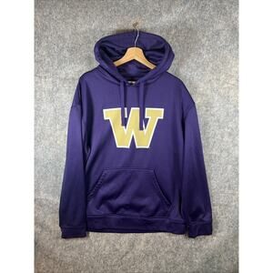 Washington Huskies Purple W Logo Mid weight Hoodie 100% Polyester Men’s Large